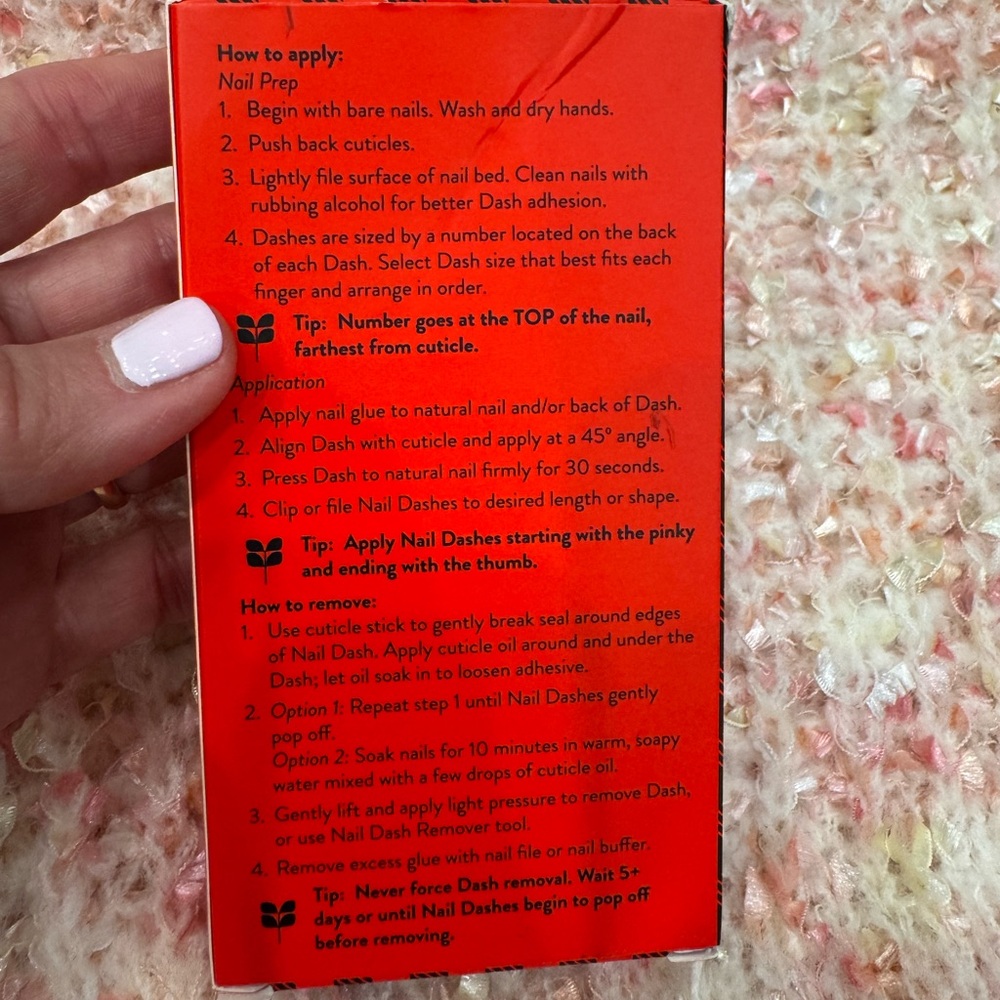 Red Aspen Nail Dashes – “Nana’s Nightgown” | Short Square Press-On Nails - Picture 7 of 8